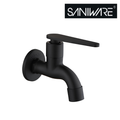 Saniware SWP-SS-304-67-BA Stainless Steel Wall Bib Tap Matt Black, 77mm Projection