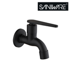 Saniware SWP-SS-304-67-BA Stainless Steel Wall Bib Tap Matt Black, 77mm Projection