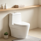 Asher C 1101S S-Trap 250mm One Piece Water Closet Dual Flush Soft Close Seat Cover Jamban Duduk