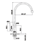 Saniware SWP-SS-304-65-B Stainless Steel High-Arch Kitchen Pillar Sink Tap Matt Black