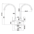 Saniware SWP-SS-304-63-B Stainless Steel Double-Spout Kitchen Pillar Sink Tap Matt Black