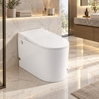 Saniware WC-1001-UFC 620mm Ceramic Tankless Siphonic One-Piece Toilet Sinki Tandas Bilik Mandi S-Trap 250mm & 300mm Roughing-In For Bathroom Renovation & Modern Homes