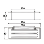 Onimi SC-3321 330 × 130 × 89.5mm Stainless Steel 304 Single Flat Bathroom Shelf – Matt Black Shelf with Polished Chrome Brackets