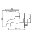 Saniware SWP-BR-3477A Chrome Wall Bib Tap Suitable for: Utility Sinks, Laundry Areas and General Household Washing Points