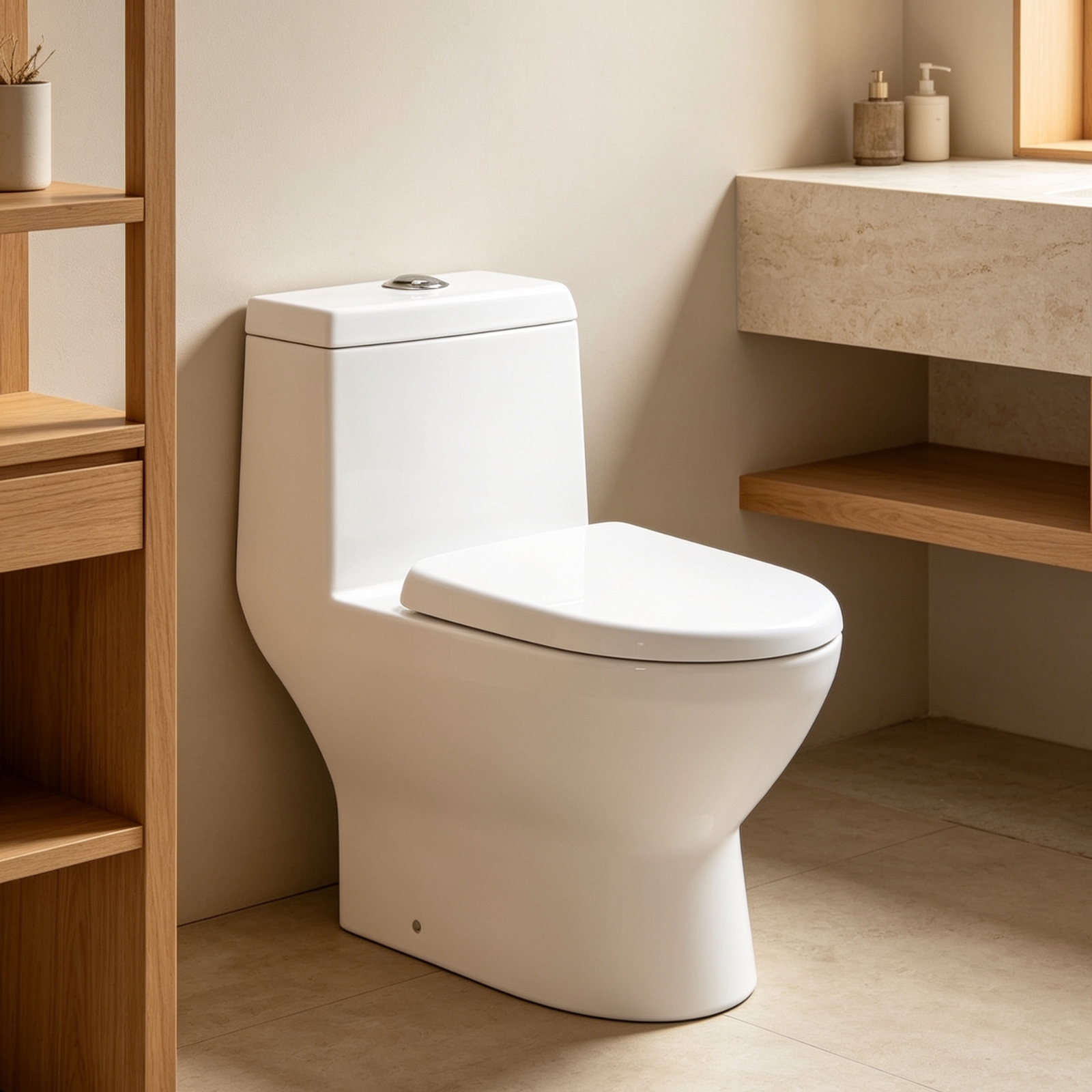 Asher C 1108 S/P S-Trap 250mm P-Trap 180mm One Piece Water Closet Dual Flush Jamban Duduk