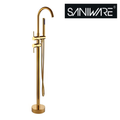 Saniware SWP-BTM-178G Freestanding Bathtub Tap with Hand Shower Gold freestanding acrylic bathtub