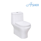 Asher C 304 S One Piece Water Closet S-Trap 200mm Dual Flush Soft Close Seat Cover Jamban DUduk