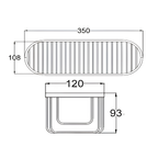 Onimi OM231312 350 × 108 × 93mm Stainless Steel 304 Oval Wire Bathroom Basket – Wall Mounted