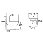 Asher C 304 S One Piece Water Closet S-Trap 200mm Dual Flush Soft Close Seat Cover Jamban DUduk