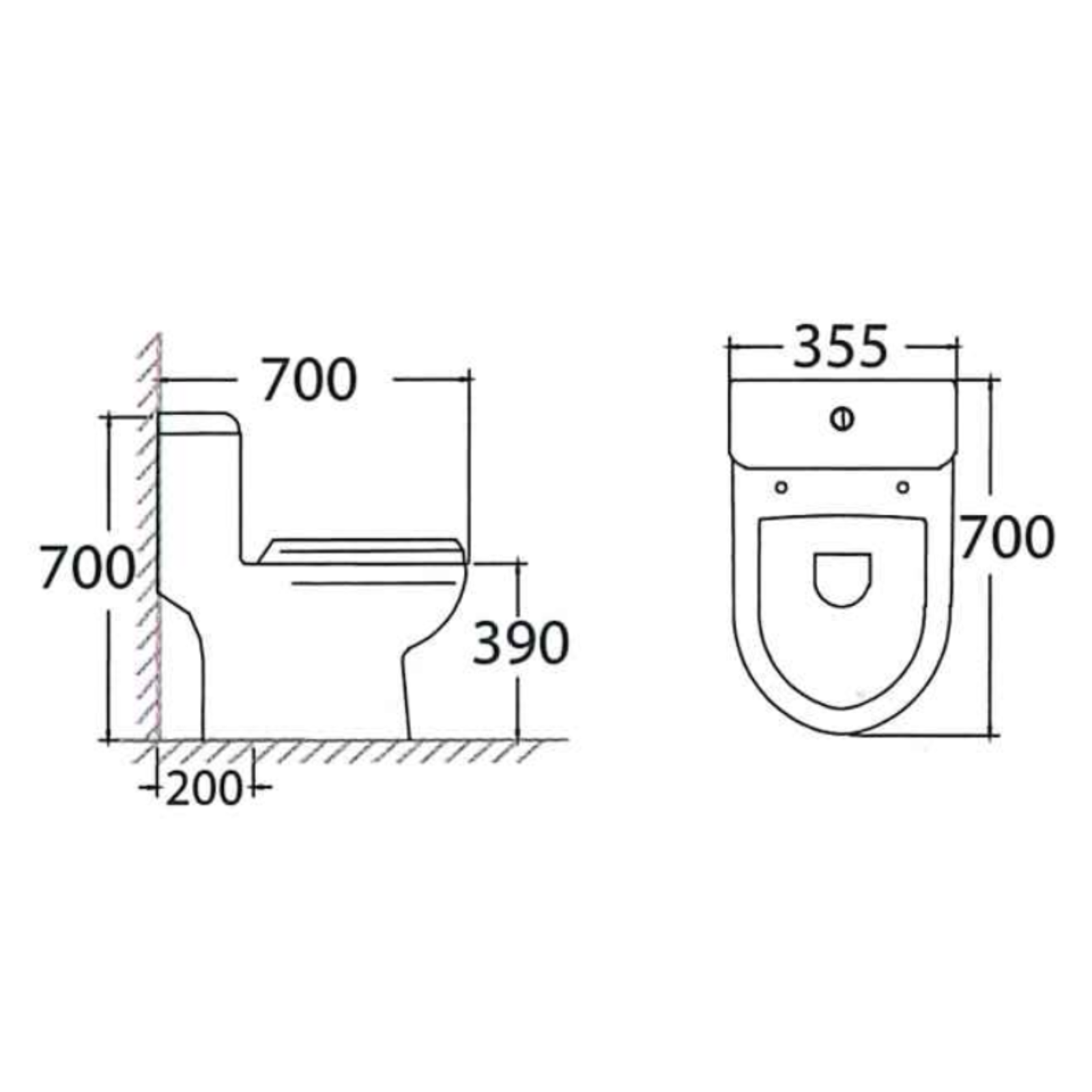 Asher C 304 S One Piece Water Closet S-Trap 200mm Dual Flush Soft Close Seat Cover Jamban DUduk