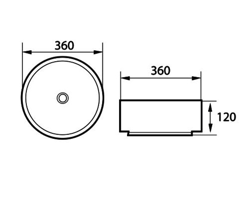 DOCASA 499YD 360mm Ceramic White Matte Counter Top Basin Sinki Tandas Bilik Mandi For Bathroom,Dining Area,Outdoor Murah