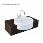 Saniware WB-461 430mm Ceramic White Semi Recessed Basin Sinki Tandas Bilik Mandi For Round Vanity, Bathroom & Renovation Projects