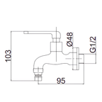 Saniware SWP-BR-3377 Chrome Wall Bib Tap with 1/2″ Hose Connector Suitable for: Laundry Areas, Utility Sinks and Hose Washing Tasks