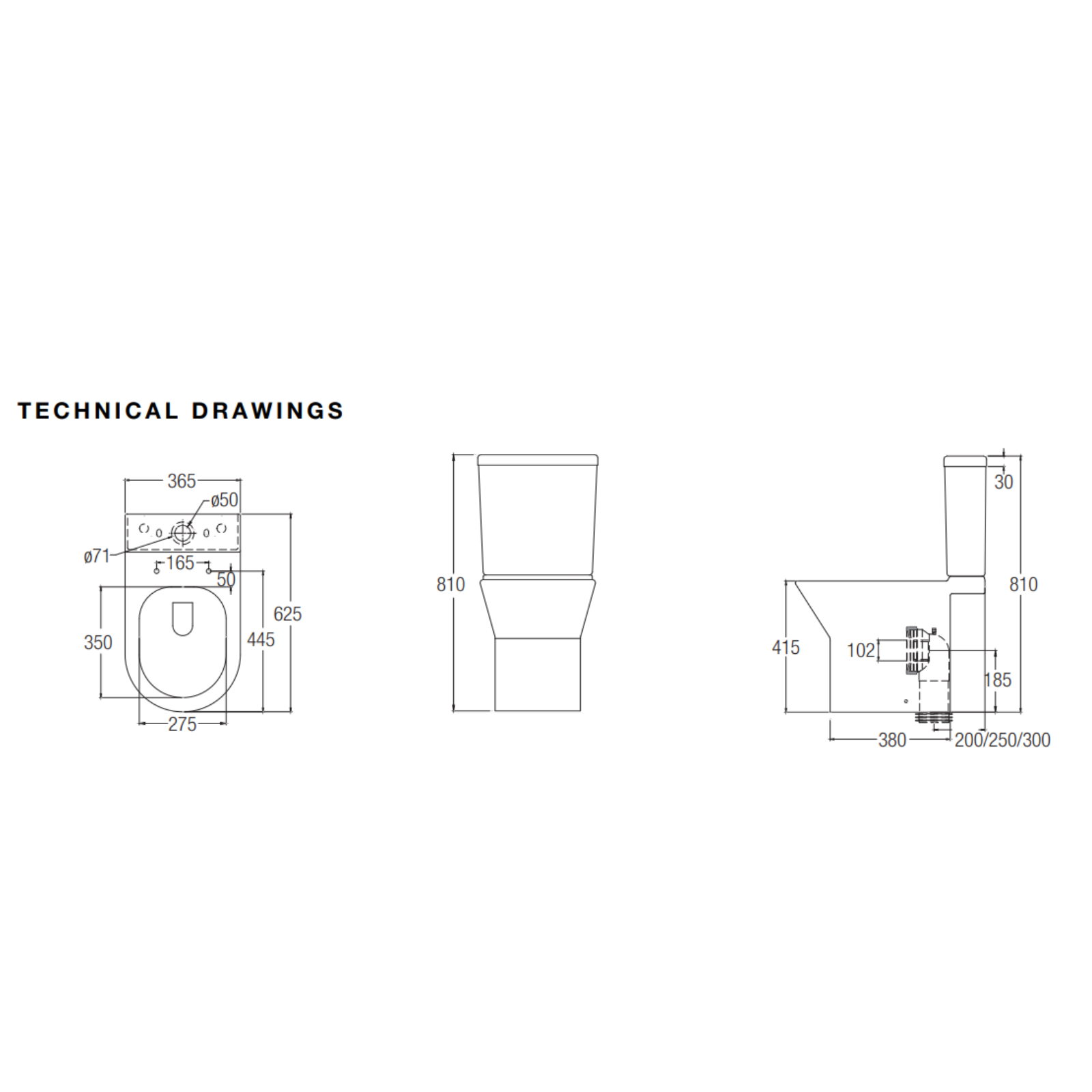Johnson Suisse Treviso Close-coupled (Rimless) WC