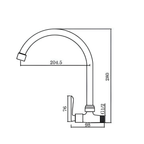 Saniware SWP-BR-3464 Chrome Kitchen Wall Sink Tap Suitable for: Kitchen Sinks, Utility Sinks and Laundry Washing Areas
