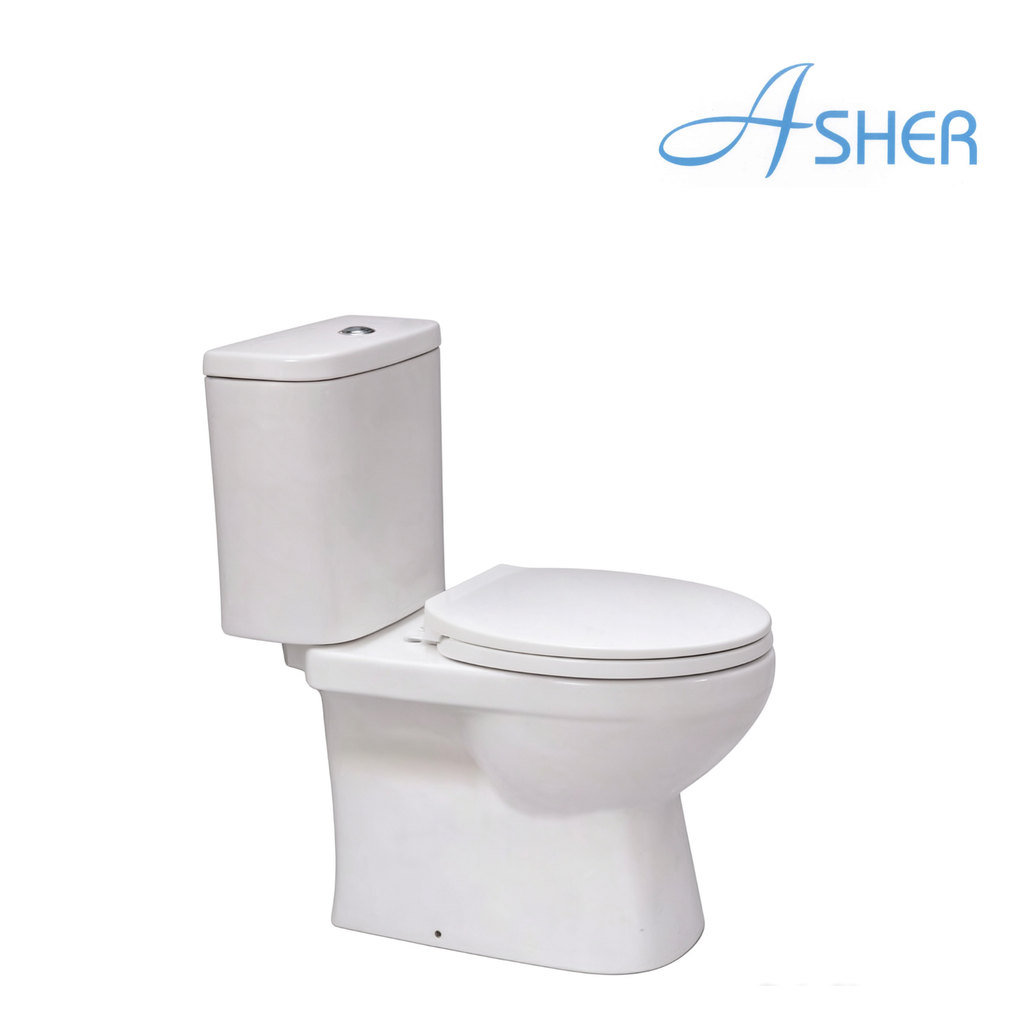 Asher C 188 S Close Coupled Water Closet Dual Flush Top Button Soft Close Seat Cover Jamban Duduk