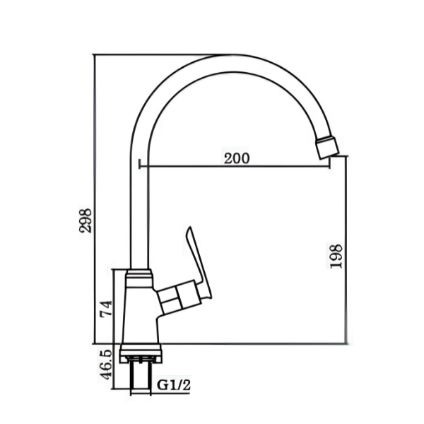 Saniware SWP-BR-3465 Chrome Kitchen Pillar Sink Tap Suitable for: Kitchen Sinks, Utility Sinks and Food Preparation Areas
