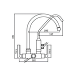 Saniware SWP-BR-3371 Chrome Kitchen Wall Sink Tap with Filter Tap Suitable for: Kitchen Sinks and Utility Sinks Requiring a Separate Filtered Water Outlet