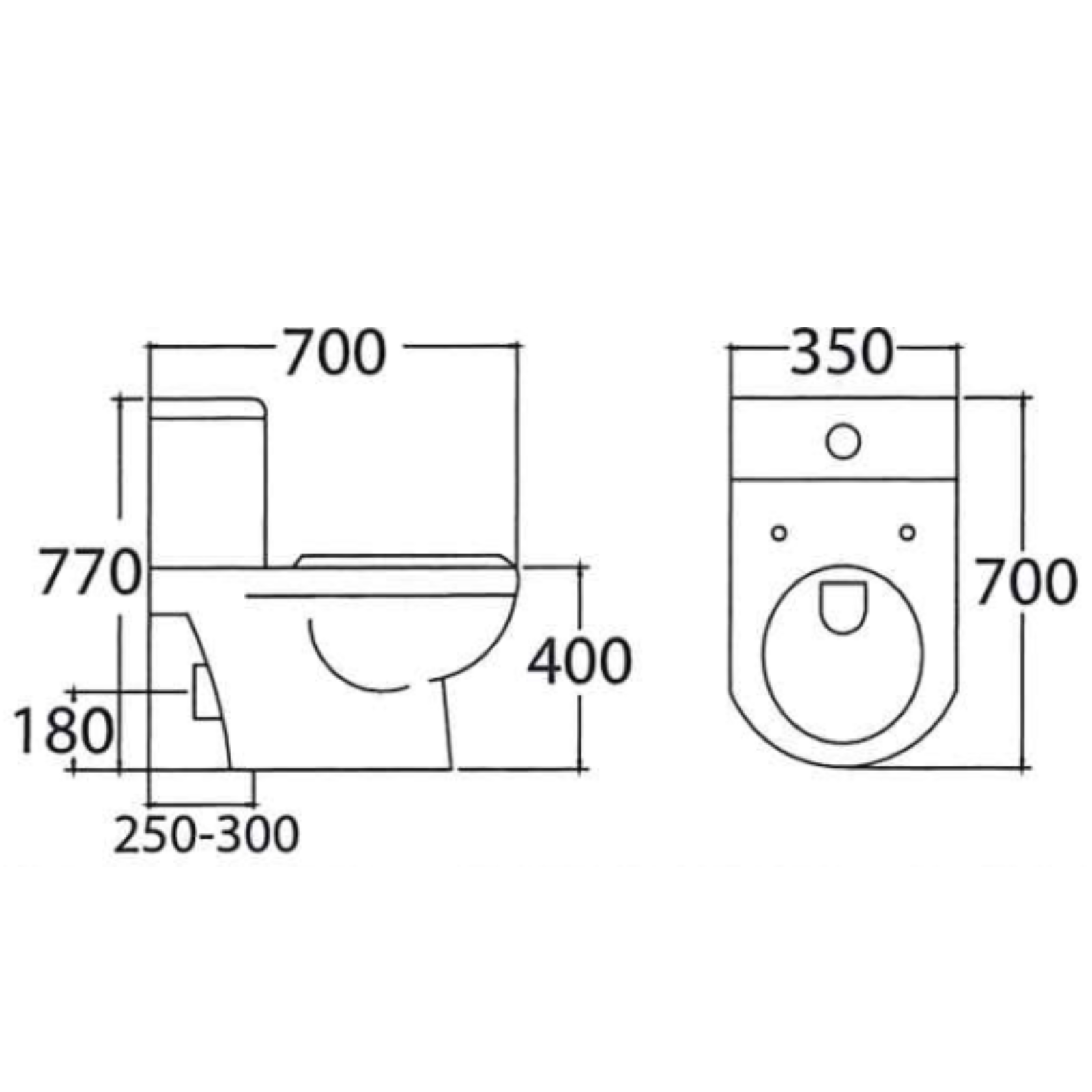Asher C 138 P/S Close Coupled Water Closet Dual Flush Button S-Trap 250-300mm P-Trap 190mm P to S Jamban Duduk