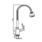 Saniware SWP-BR-3473 Chrome Flexible Hose Kitchen Wall Sink Tap Suitable for: Kitchen Sinks and Utility Sinks with Wall-Mounted Water Connections