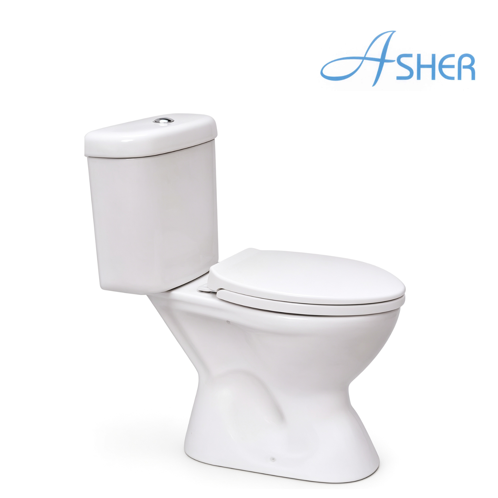 Asher C 111 S Close Coupled Water Closet S-Trap 250mm Dual Flush Button Soft Close Seat Cover Jamban Duduk