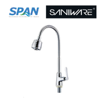 Saniware SWP-BR-3474 Chrome Flexible Hose Kitchen Pillar Sink Tap Suitable for: Kitchen Sinks and Utility Sinks with Deck-Mounted Tap Installation