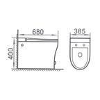 Saniware WC-1002-UFC 680mm Ceramic Tankless Siphonic One-Piece Toilet Mangkuk Tandas Bilik Mandi S-Trap 250mm & 300mm Roughing-In – White, Black, Grey & Green