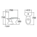 Asher C 111 S Close Coupled Water Closet S-Trap 250mm Dual Flush Button Soft Close Seat Cover Jamban Duduk
