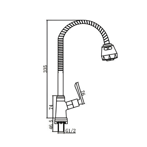 Saniware SWP-BR-3474 Chrome Flexible Hose Kitchen Pillar Sink Tap Suitable for: Kitchen Sinks and Utility Sinks with Deck-Mounted Tap Installation
