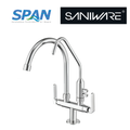 Saniware SWP-BR-3372 Chrome Kitchen Pillar Sink Tap with Filter Tap Suitable for: Kitchen Sinks and Utility Sinks Requiring a Separate Filtered Water Outlet