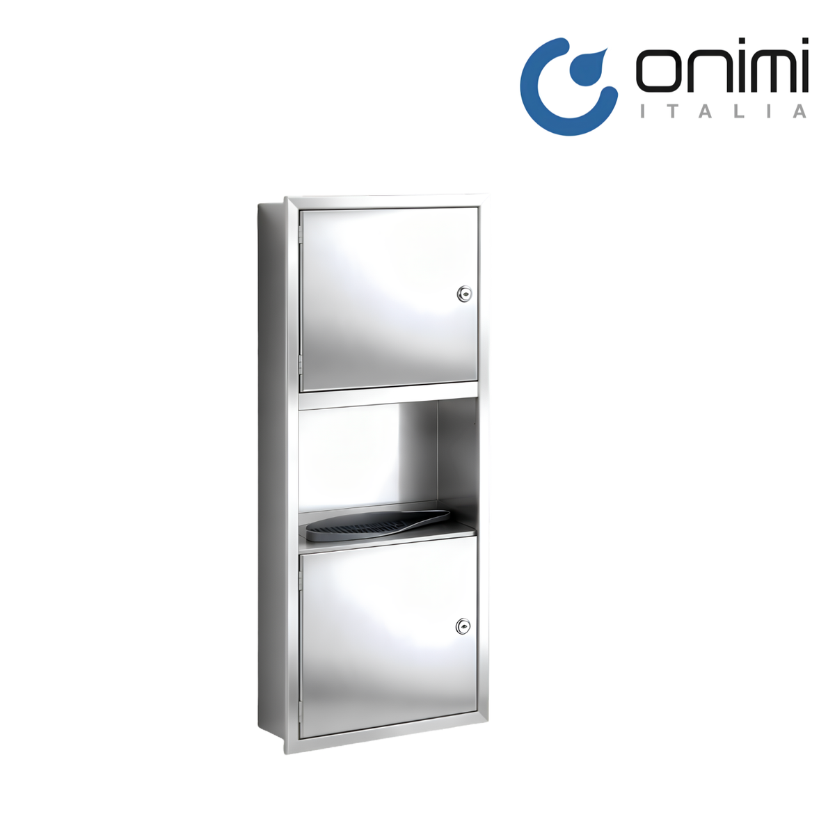 Onimi ZX207E Wall Mounted 330 × 710 × 140mm Stainless Steel 304 Exposed Paper Dispenser & Disposal Bin