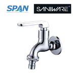 Saniware SWP-BR-3387 Chrome Wall Bib Tap with 3/4″ Hose Connector Suitable for: Laundry Areas, Utility Sinks and Hose Washing Tasks