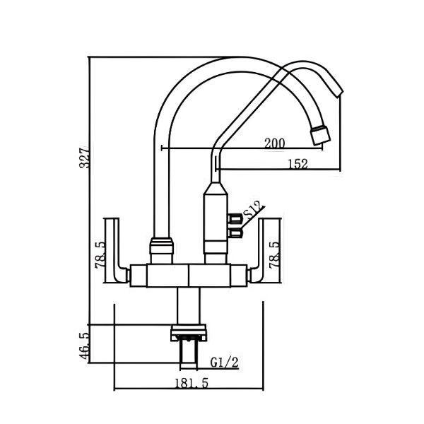 Saniware SWP-BR-3372 Chrome Kitchen Pillar Sink Tap with Filter Tap Suitable for: Kitchen Sinks and Utility Sinks Requiring a Separate Filtered Water Outlet