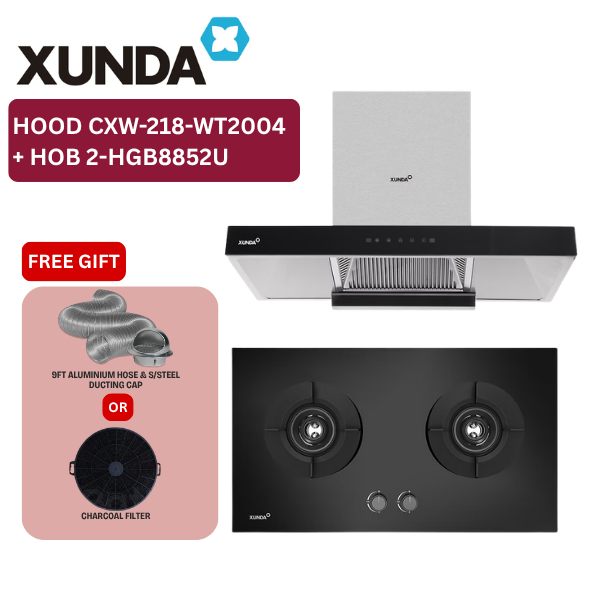 XUNDA CXW-218-WT2004 900mm Kitchen Hood Cooktops Hood and Hob | Silver