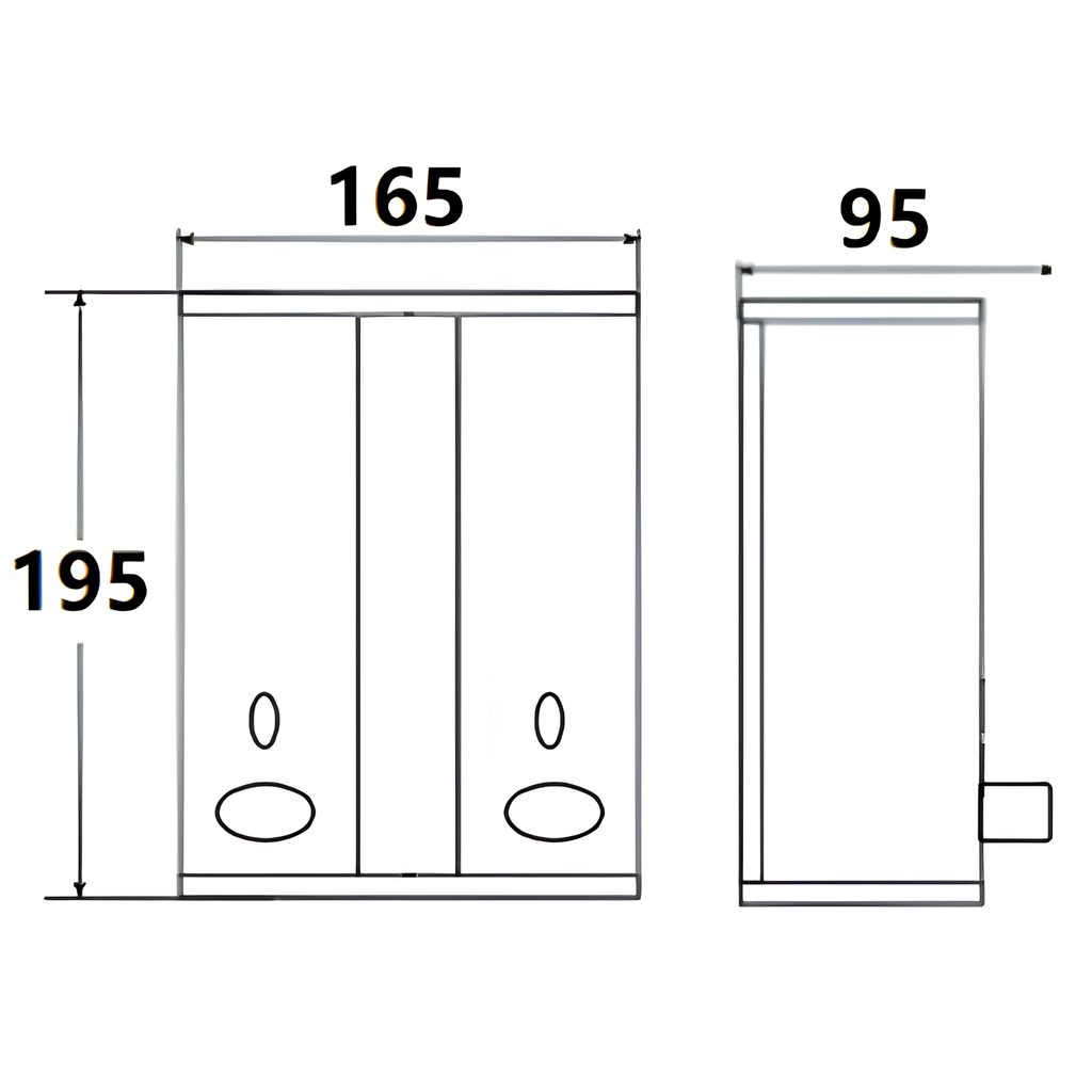 Onimi LD800B 800ml ABS Wall-Mounted Double Polished Chrome Finish Soap Dispenser