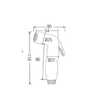 Saniware SWSB-ABS-261 Chrome Handheld Bidet Spray Set with Holder and Flexible Hose Suitable for: Toilets and Bathrooms Requiring Personal Hygiene and Rinsing