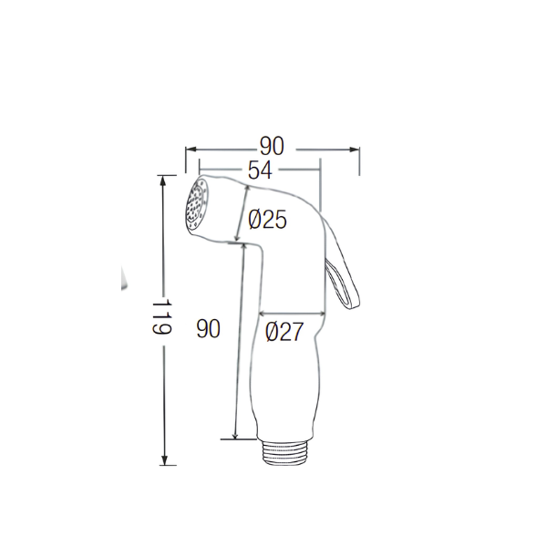 Saniware SWSB-ABS-261 Chrome Handheld Bidet Spray Set with Holder and Flexible Hose Suitable for: Toilets and Bathrooms Requiring Personal Hygiene and Rinsing