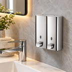 Onimi LD800B 800ml ABS Wall-Mounted Double Polished Chrome Finish Soap Dispenser