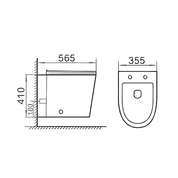 Saniware WC-354 565mm Ceramic Back-to-Wall Toilet Mangkuk Tandas Bilik Mandi P-Trap 180mm Roughing-In – White