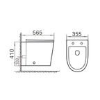 Saniware WC-354 565mm Ceramic Back-to-Wall Toilet Mangkuk Tandas Bilik Mandi P-Trap 180mm Roughing-In – White