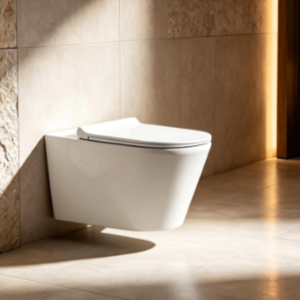 Saniware WC-354 565mm Ceramic Back-to-Wall Toilet Mangkuk Tandas Bilik Mandi P-Trap 180mm Roughing-In – White