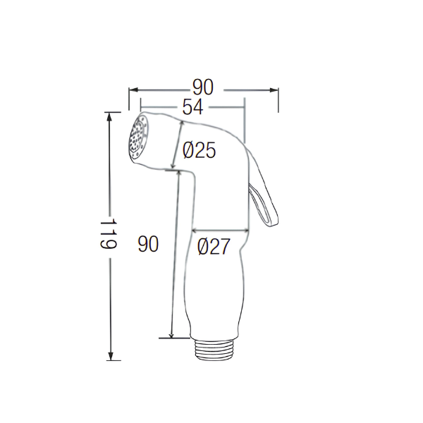 Saniware SWSB-ABS-262 Chrome Handheld Bidet Spray Head Only Suitable for: Toilets and Bathrooms Requiring a Replacement Personal Hygiene Spray