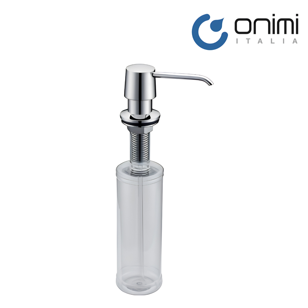 Onimi SD219-B 300ml Brass Pump ABS Bottle Deck-Mounted Soap Dispenser – Polished Chrome Finish