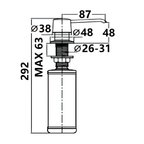Onimi SD219-B 300ml Brass Pump ABS Bottle Deck-Mounted Soap Dispenser – Polished Chrome Finish