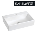 Saniware WB-440 510mm Ceramic White Wall-Hung Basin Sinki Tandas Bilik Mandi For Compact Vanity, Small Bathroom & Renovation Projects