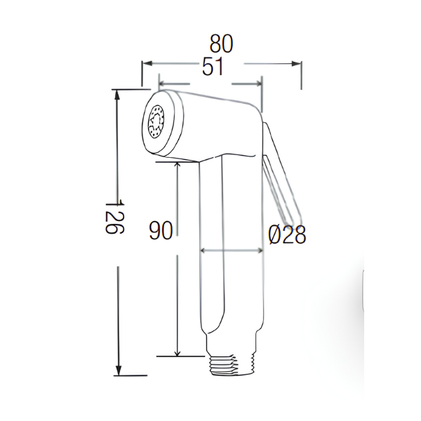 Saniware SWSB-ABS-361 Chrome Handheld Bidet Spray Set with Holder and Flexible Hose Suitable for: Toilets and Bathrooms Requiring Personal Hygiene and Rinsing