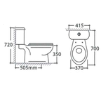 Asher C 118 S Close Coupled S-Trap 505mm 20 inch Single Flush Top Push Button with Non Soft Close Seat Cover Jamban Duduk
