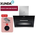 XUNDA CXW-238-SC2002 Slanted Kitchen Cooker Hood and Hob | Black