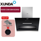 XUNDA CXW-238-SC2002 Slanted Kitchen Cooker Hood and Hob | Black
