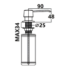 Onimi SD219-A 300ml ABS Mechanism & ABS Bottle Deck-Mounted Soap Dispenser – Polished Chrome Finish